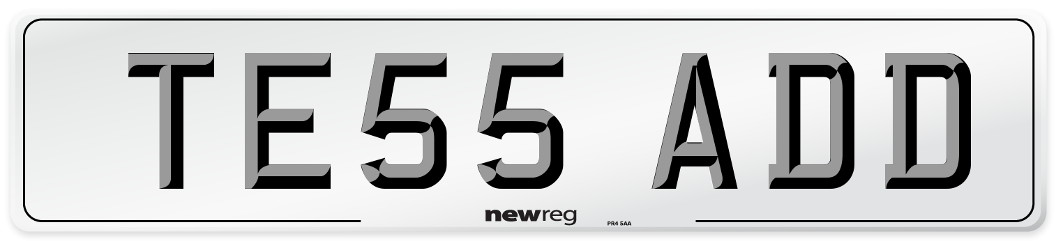 TE55 ADD Number Plate from New Reg